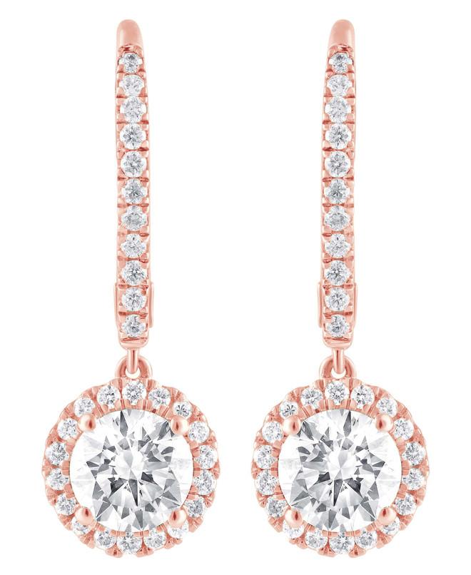 Badgley Mischka Diamond Halo Drop Earrings