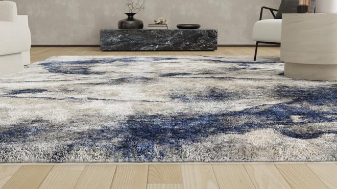 Badgley Mischka Downpour Blue Statement Rug