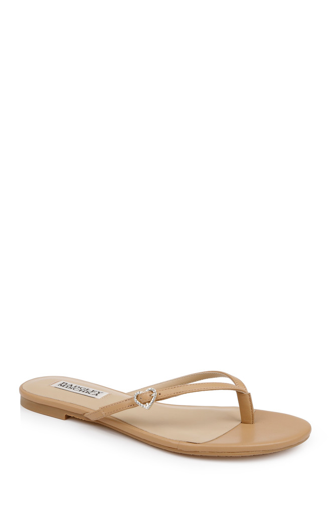 badgley mischka Dynah Leather Thong Sandals