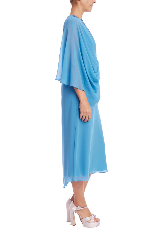 Badgley Mischka Embellished Neck Dolman Caftan