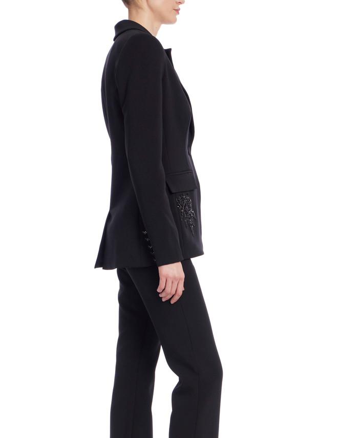 Badgley Mischka Embroidered Single Breasted Blazer