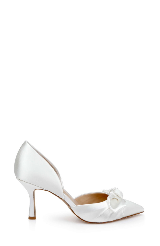 Badgley Mischka Emelia Satin Bow D’Orsay Pumps