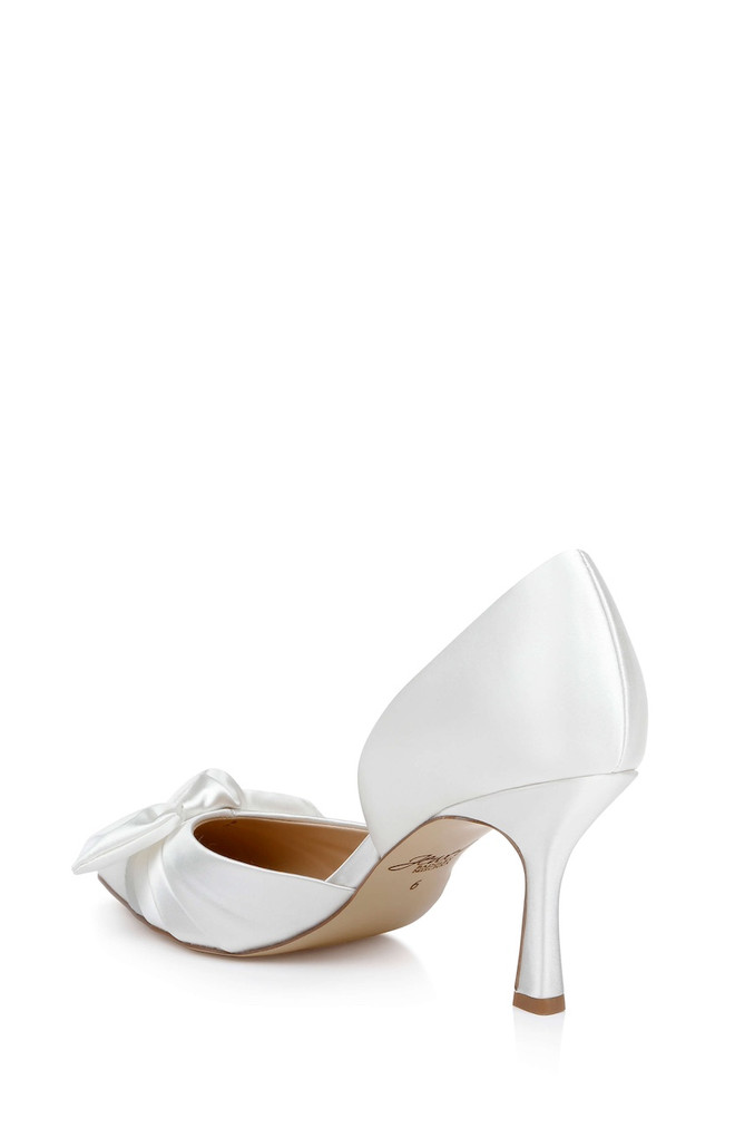 Badgley Mischka Emelia Satin Bow D’Orsay Pumps