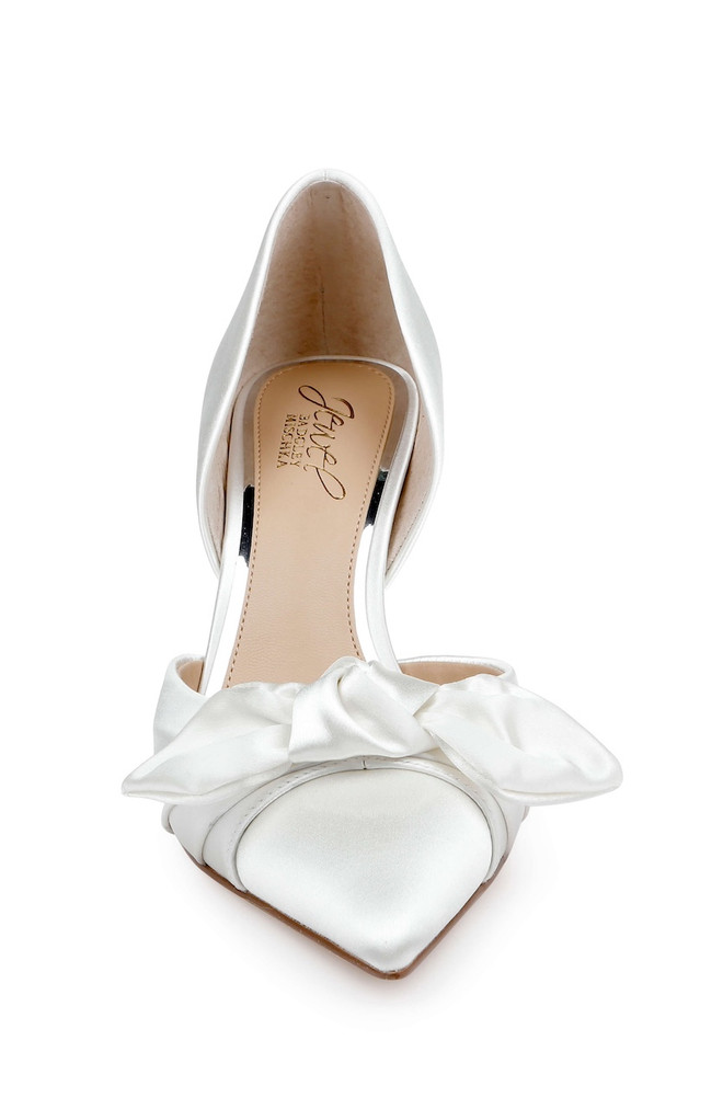 Badgley Mischka Emelia Satin Bow D’Orsay Pumps