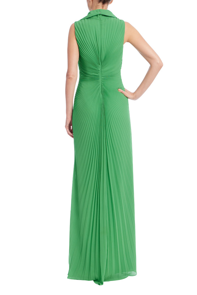 Badgley Mischka Emerald Radiance Pleated Gown