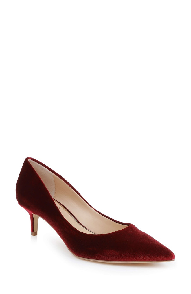 badgley mischka Enola Velvet Kitten Heel Pumps