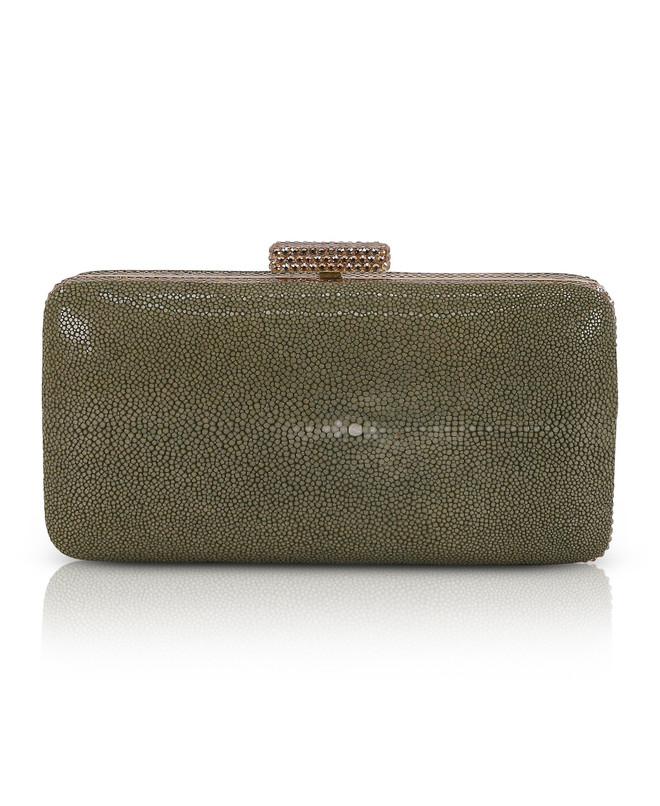 Badgley Mischka Evelyn Stingray Leather Clutch