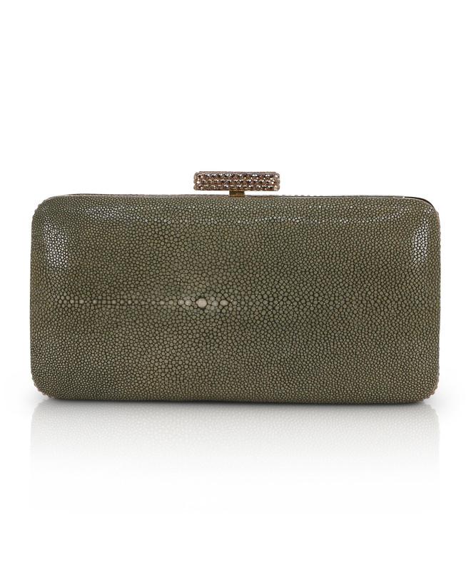 badgley mischka Evelyn Stingray Leather Clutch