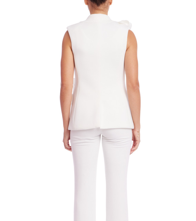 Badgley Mischka Floral Embellished Blazer Vest