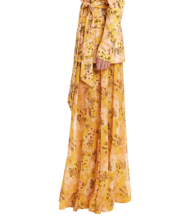 Badgley Mischka Floral Georgette Wide-Leg Pants