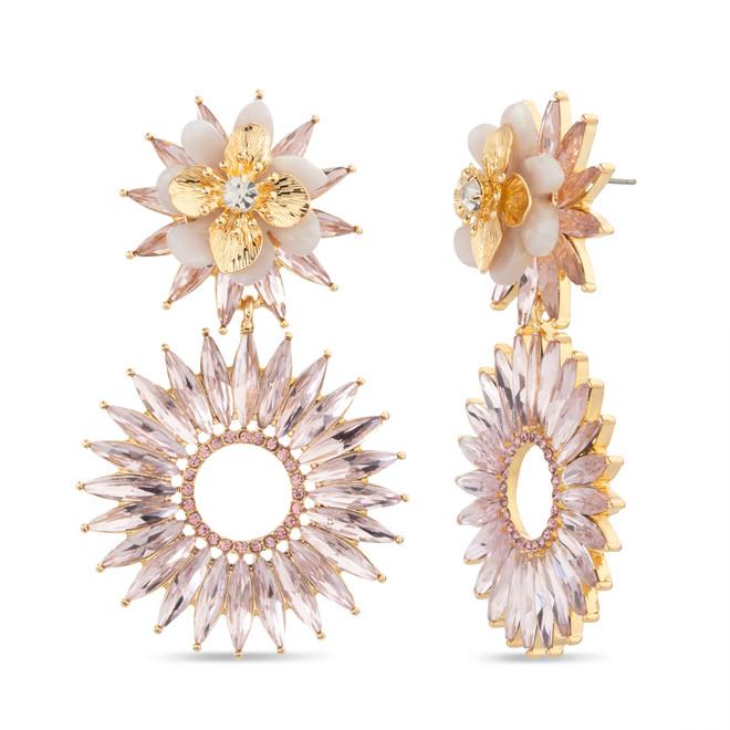 badgley mischka Flower Sunburst Statement Earrings