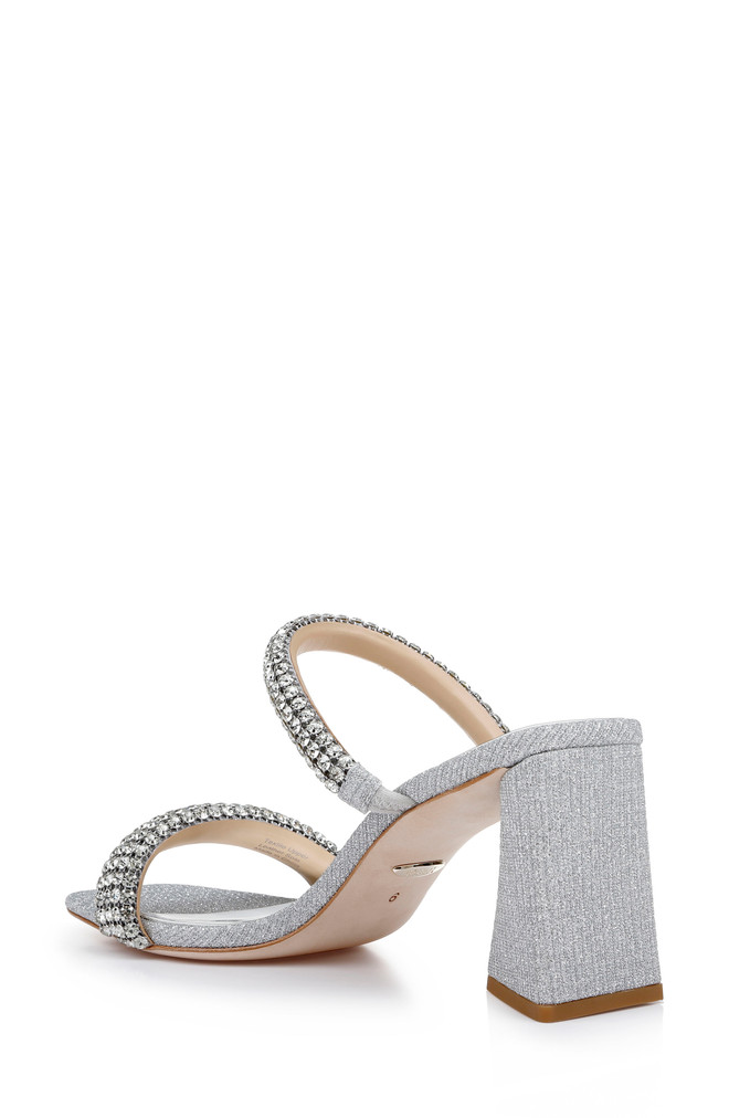 Badgley Mischka Frankie Bejeweled Block Heel Slide