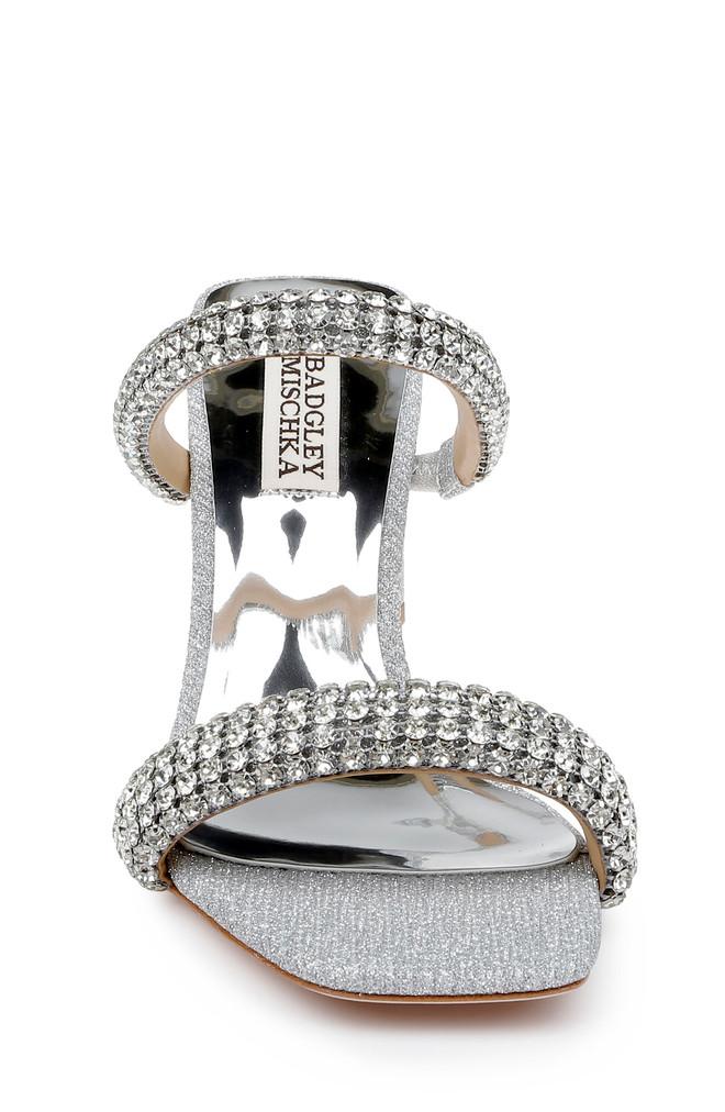 Badgley Mischka Frankie Bejeweled Block Heel Slide