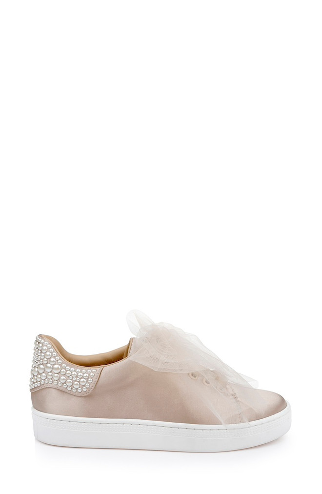 Badgley Mischka Gem Dressy Satin Sneakers