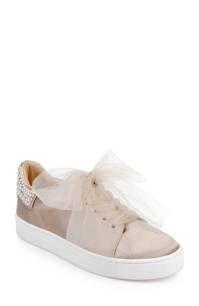 badgley mischka Gem Dressy Satin Sneakers