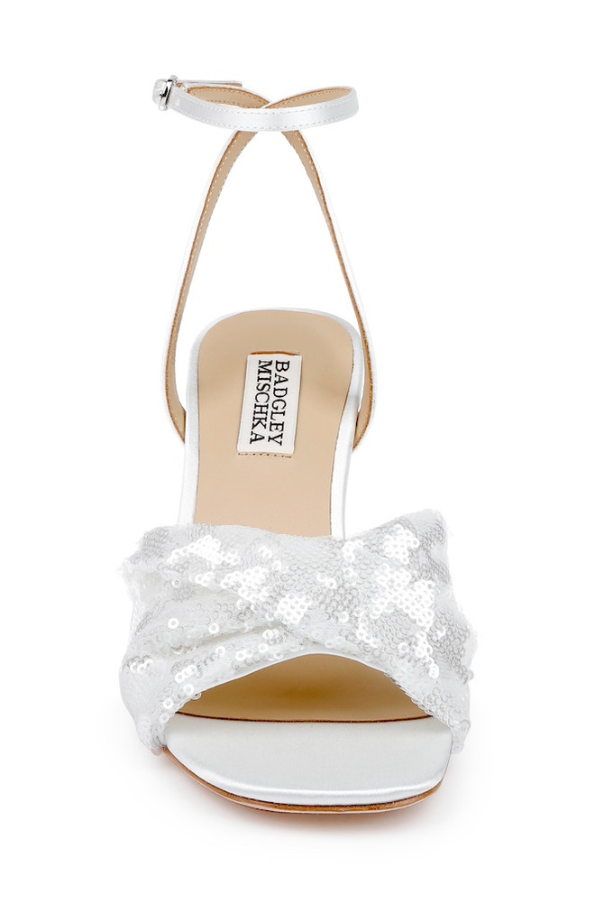 Badgley Mischka Gema Sequin Block Heel Sandals