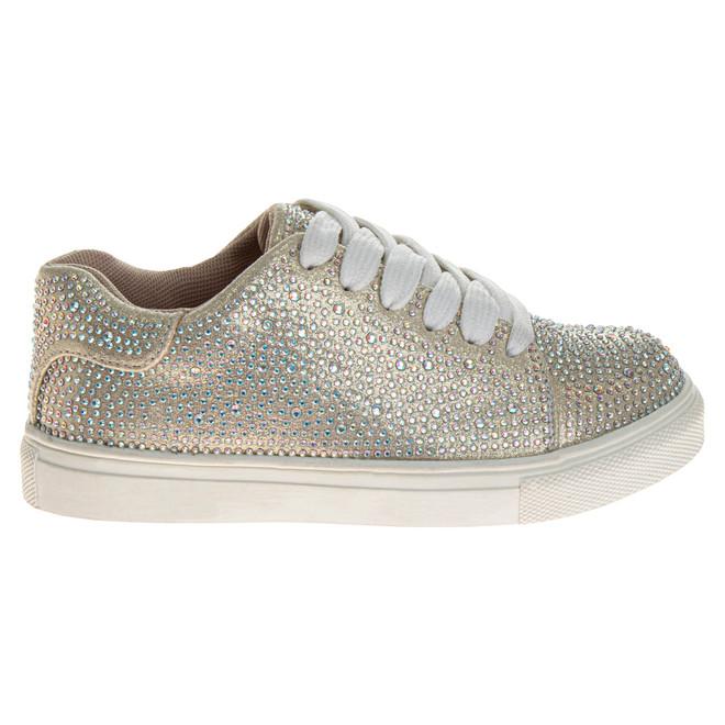 Badgley Mischka Girls' Crystal Rhinestone Sneakers