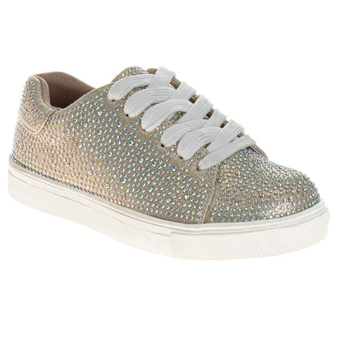 badgley mischka Girls' Crystal Rhinestone Sneakers