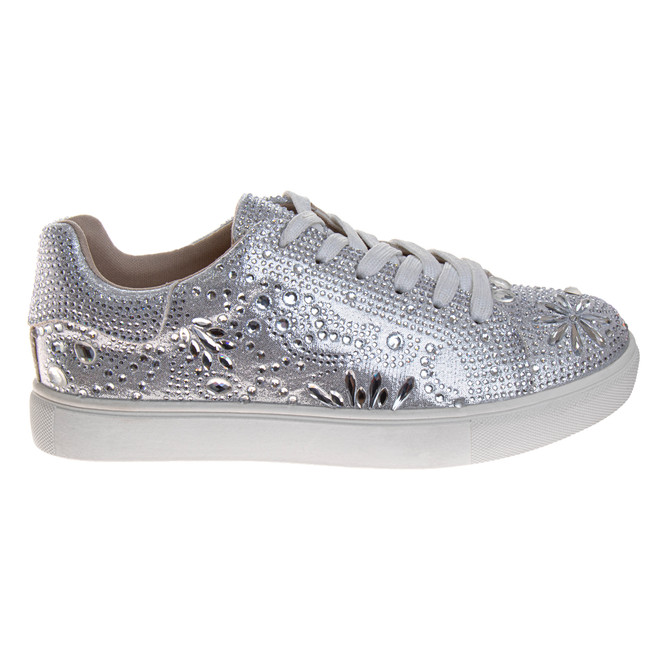 Badgley Mischka Girls' Glitzy Metallic Sneakers