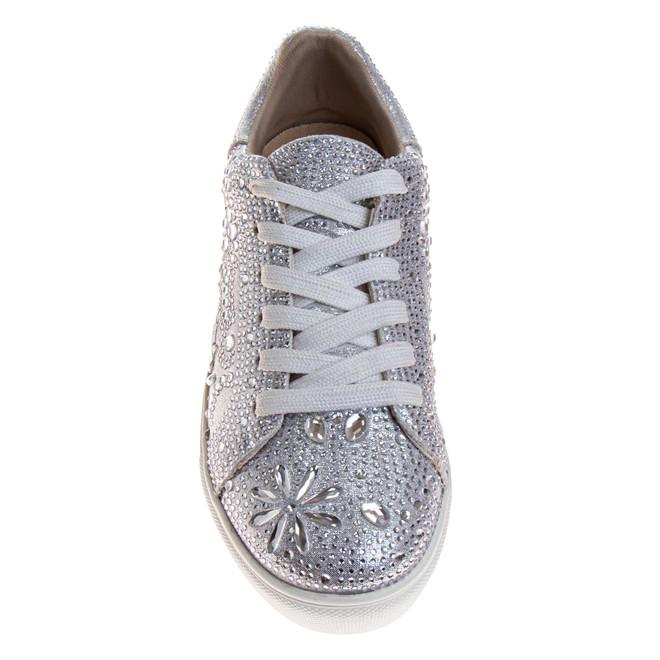 Badgley Mischka Girls' Glitzy Metallic Sneakers
