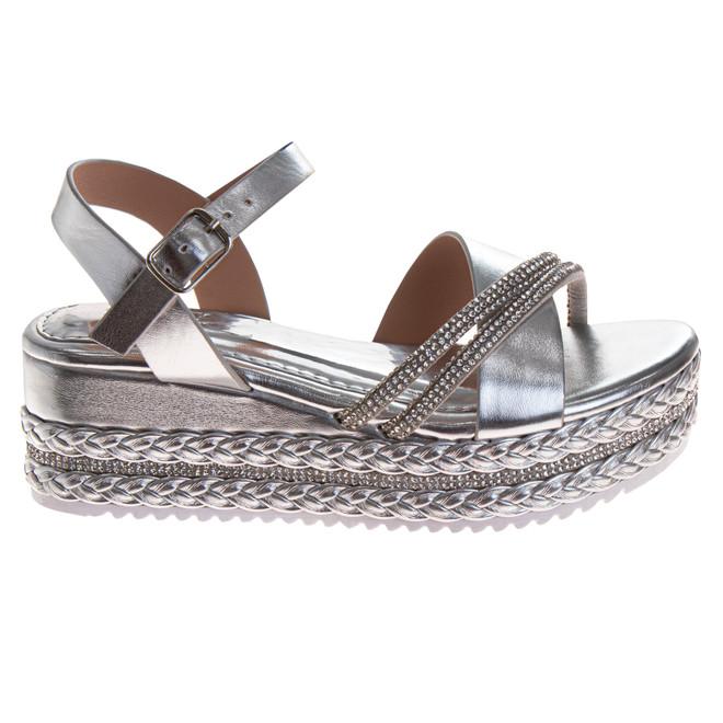Badgley Mischka Girls' Metallic Wedge Sandals