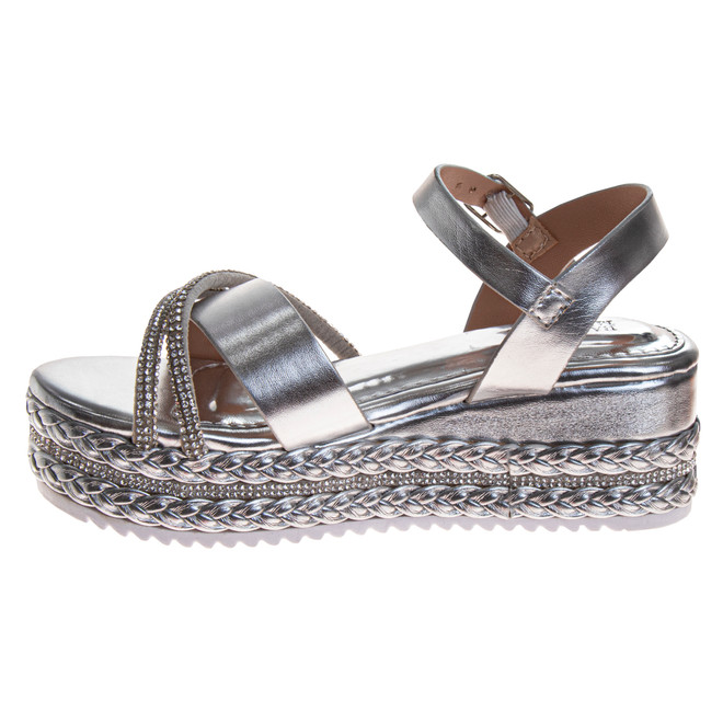Badgley Mischka Girls' Metallic Wedge Sandals