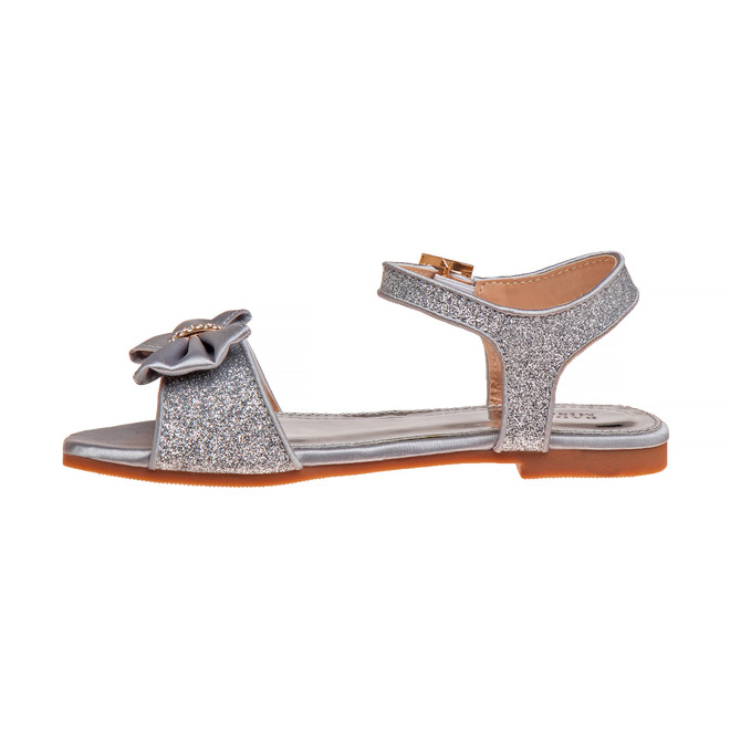 Badgley Mischka Girls’ Open-Toe Glitter & Bow Sandals