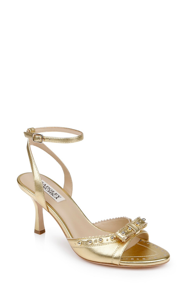 badgley mischka Giuliana Leather Ankle Strap Heels