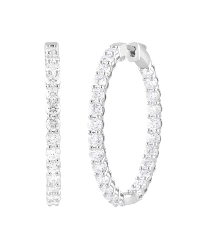 Badgley Mischka In & Out Diamond Hoop Earrings
