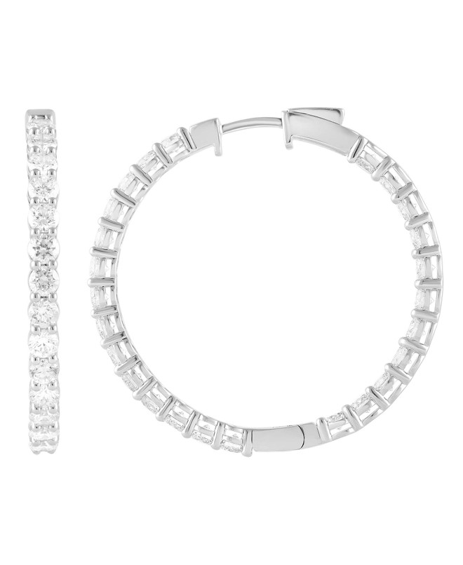Badgley Mischka In & Out Diamond Hoop Earrings