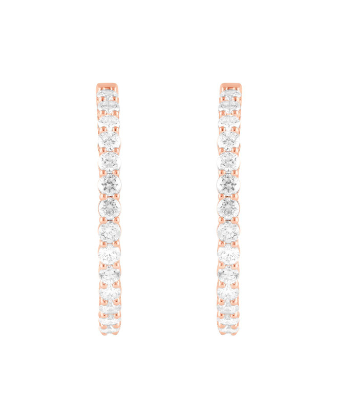 Badgley Mischka In & Out Diamond Hoop Earrings