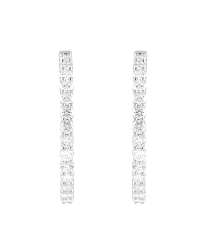 badgley mischka In & Out Diamond Hoop Earrings