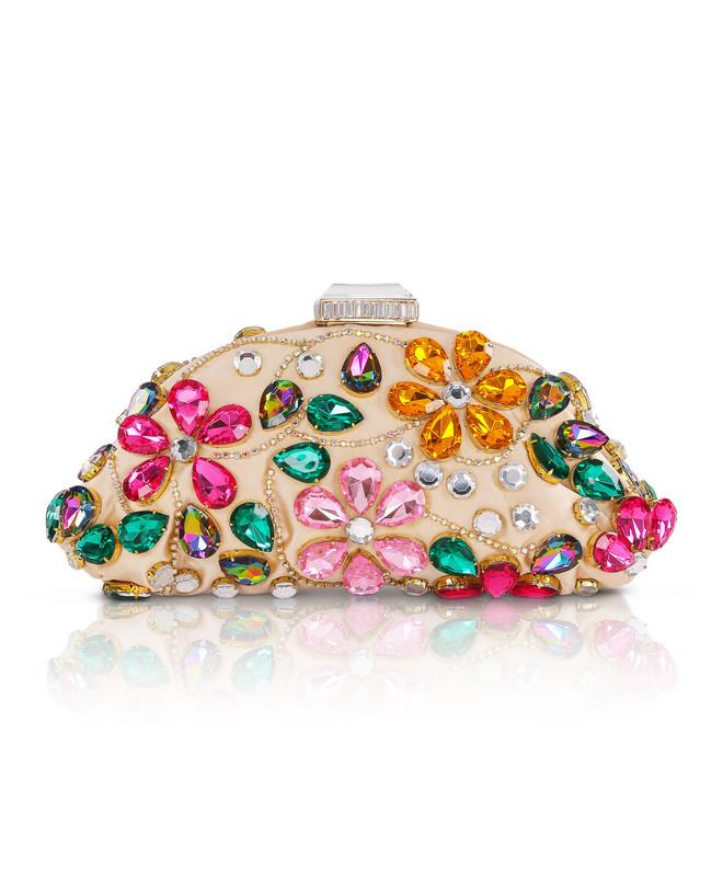 badgley mischka Jem Crystal Floral Clutch