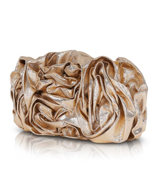 Badgley Mischka Jett Metallic Pouch Clutch