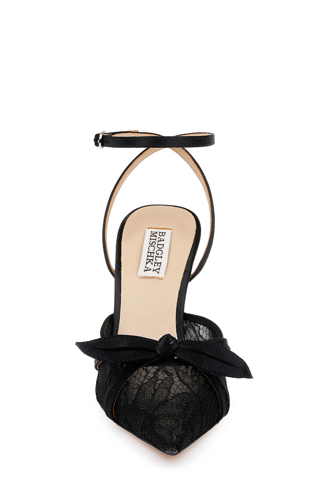 Badgley Mischka Josie Lace Ankle Strap Pumps
