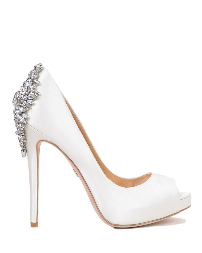 Badgley Mischka Kiara Embellished Peep-toe Pump