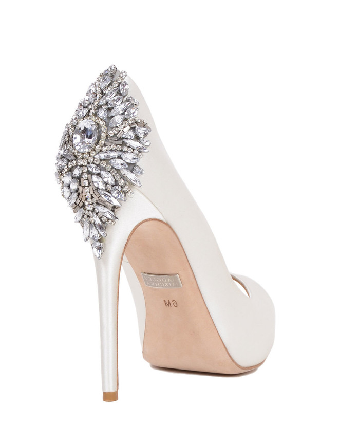 Badgley Mischka Kiara Embellished Peep-toe Pump