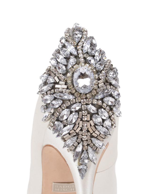 Badgley Mischka Kiara Embellished Peep-toe Pump
