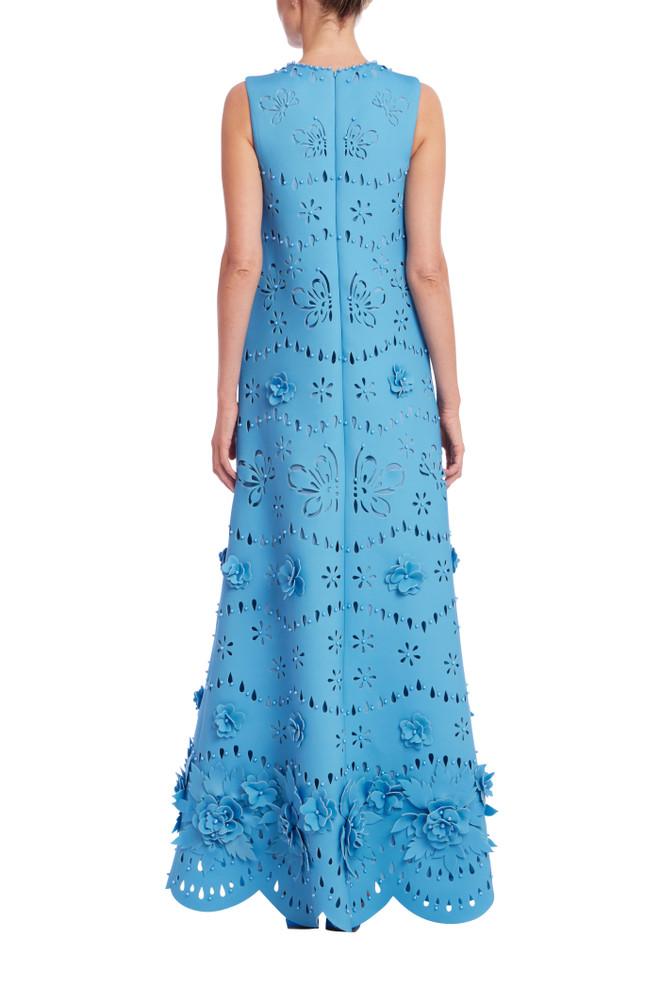 Badgley Mischka Laser Cut Flower Trapeze Gown