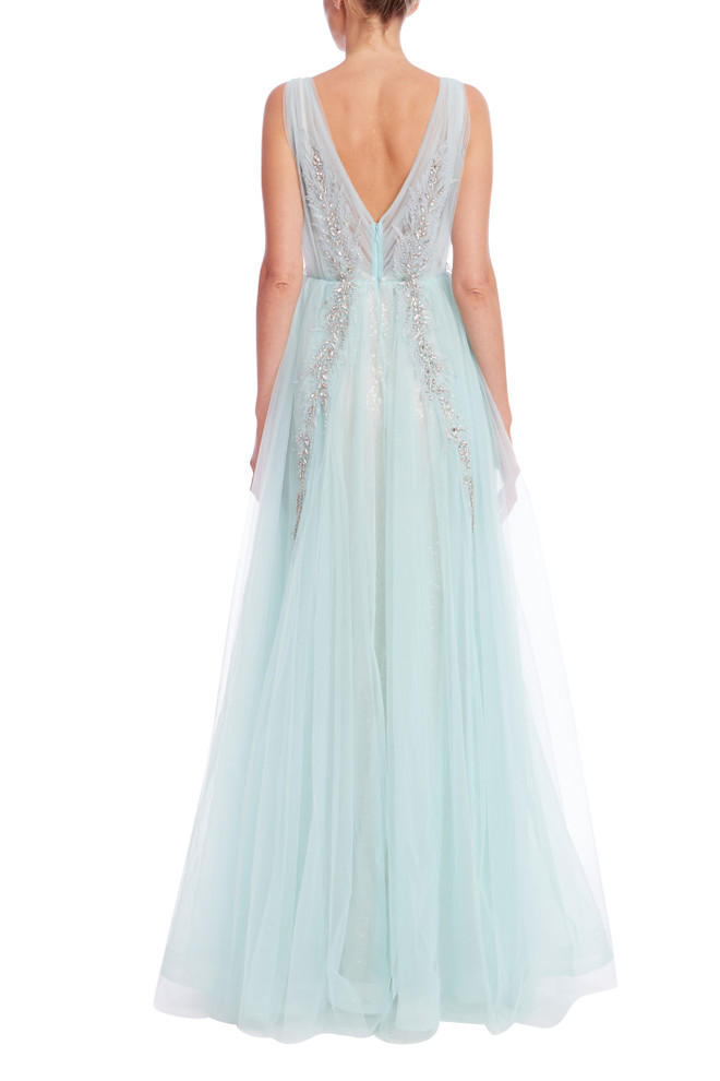 Badgley Mischka Long Tulle Crystal Ballgown