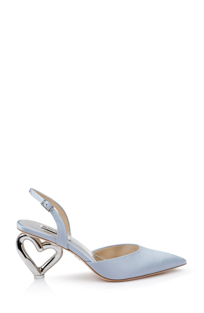 Badgley Mischka Lucille Heart Heel Slingback Pumps