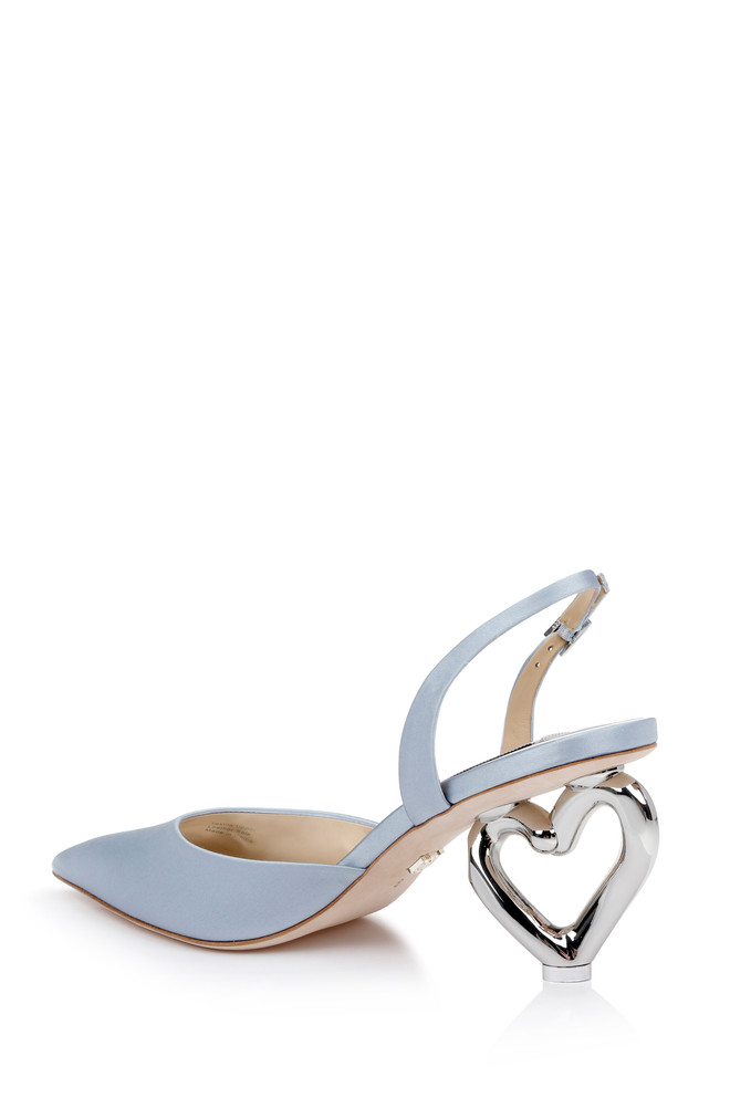 Badgley Mischka Lucille Heart Heel Slingback Pumps