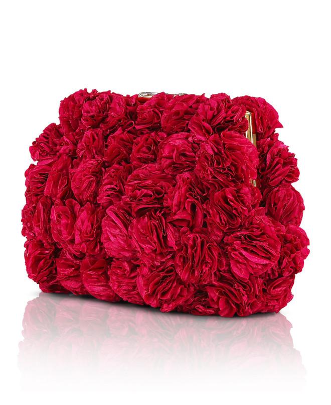 Badgley Mischka Lulu Rosette Pouch Clutch