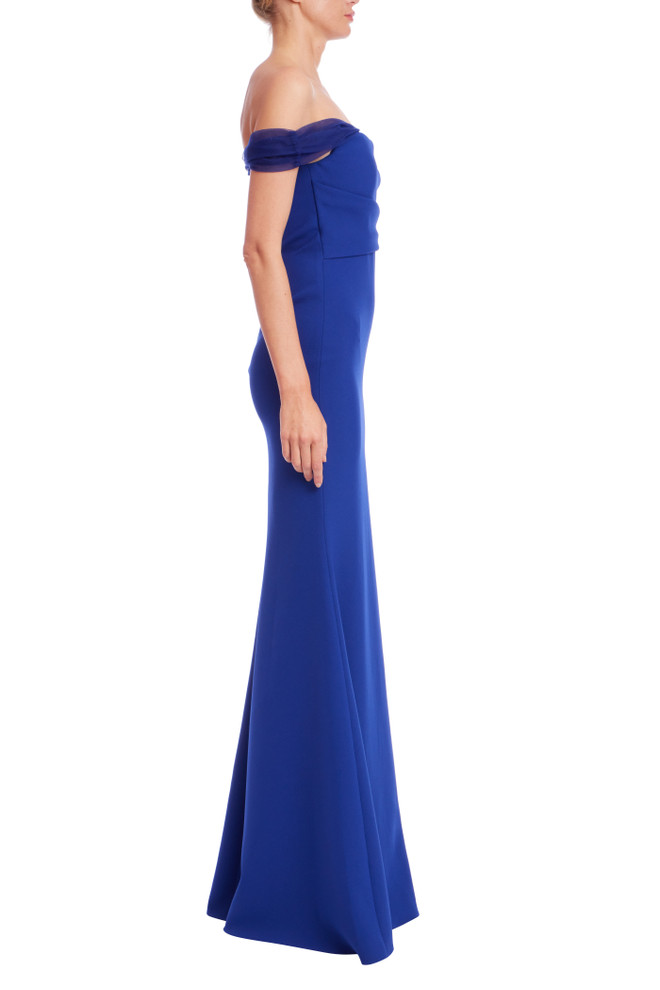 Badgley Mischka Off The Shoulder Column Gown