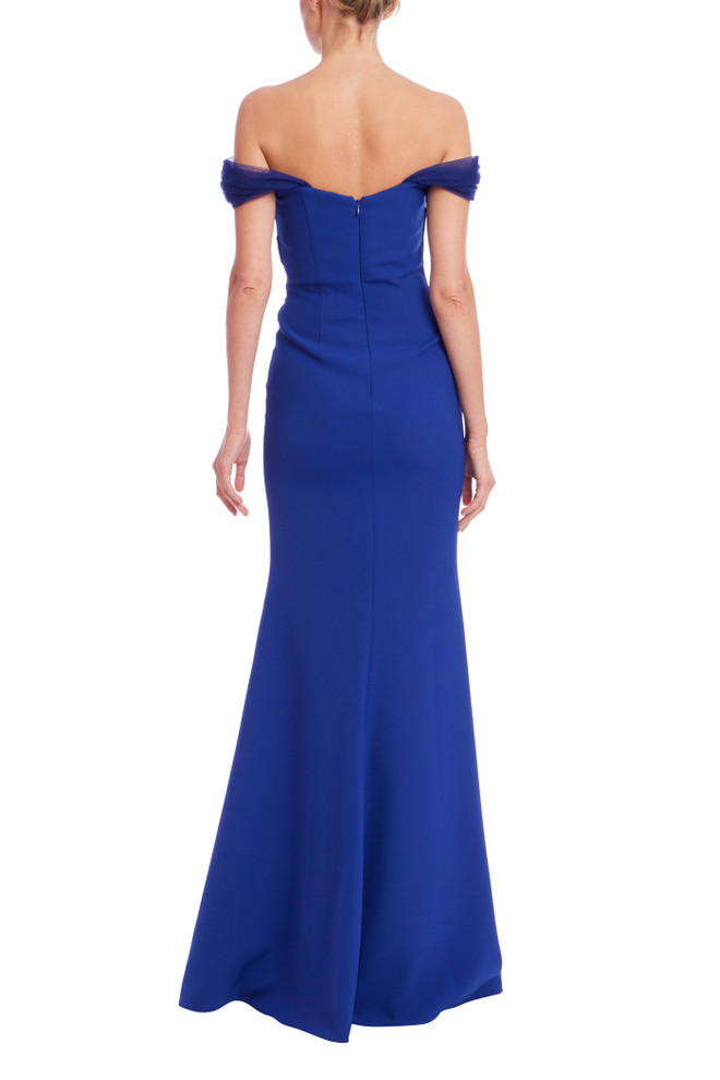 Badgley Mischka Off The Shoulder Column Gown
