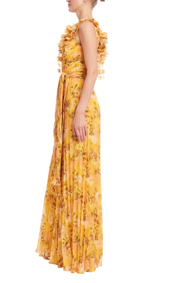 Badgley Mischka Printed Wide-Leg Jumpsuit