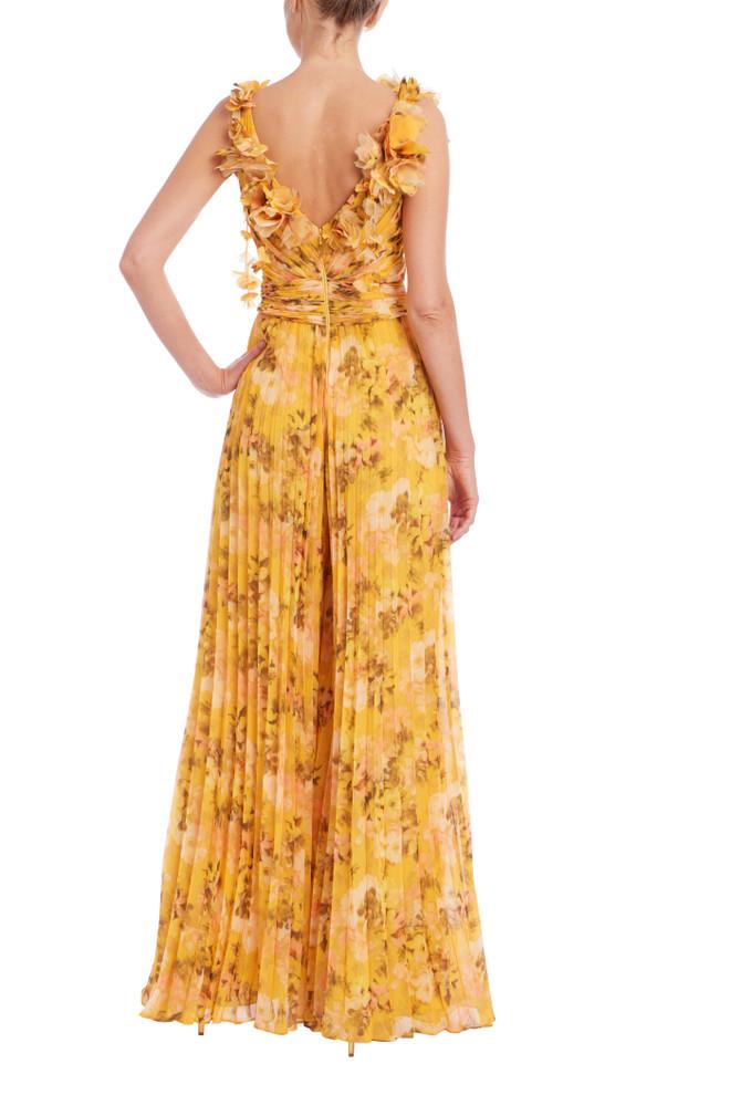 Badgley Mischka Printed Wide-Leg Jumpsuit