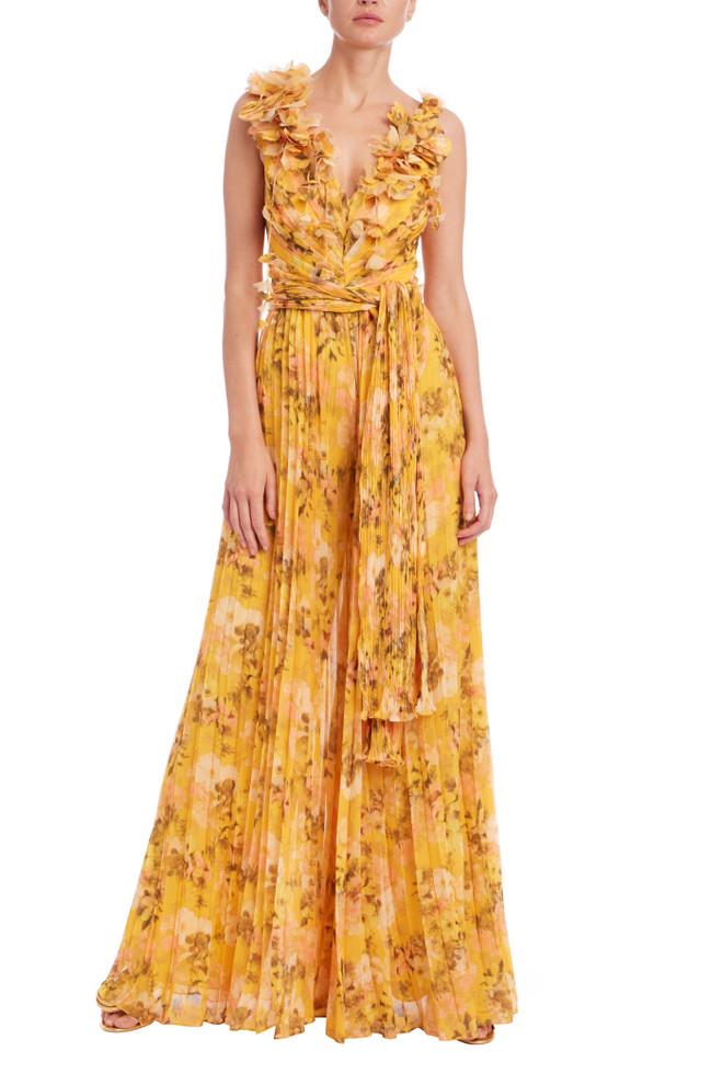 badgley mischka Printed Wide-Leg Jumpsuit
