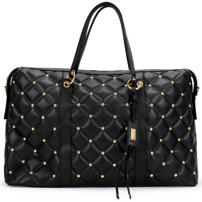 Badgley Mischka Quilted Weekender Tote Bag