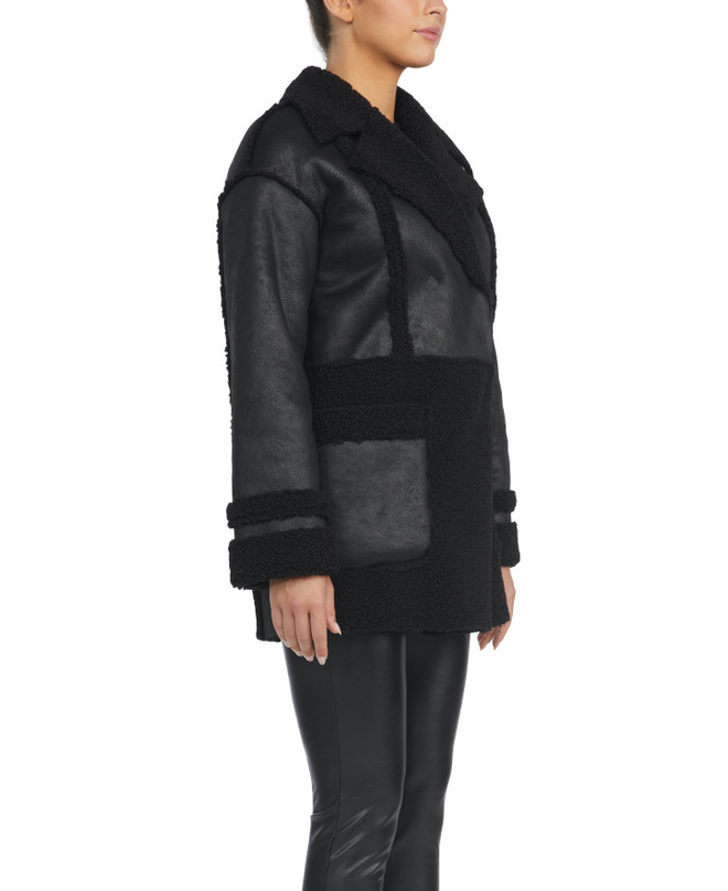 Badgley Mischka Raymonde Faux Shearling Coat